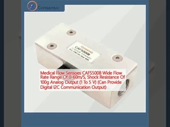Sensores de flujo médico CAFS5008 Rango amplio de velocidad de flujo de 0-60 m/s, resistencia al choque de 100 g Salida analógica (1 a 5 V) (puede proporcionar salida de comunicación I2C digital)